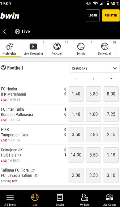 bwin live in play betting.